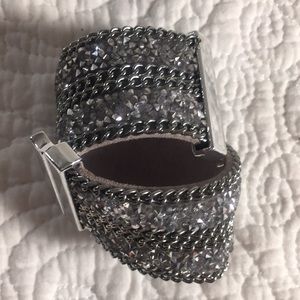 Silver Crystal Magnetic Bracelet